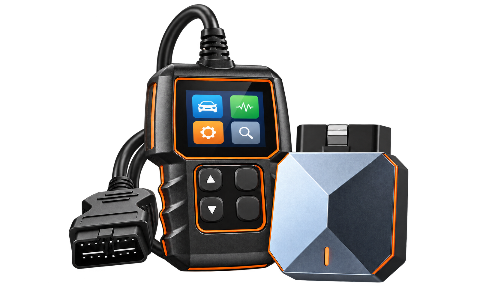 OBD2 scanner and wireless diagnostic adapter illustration
