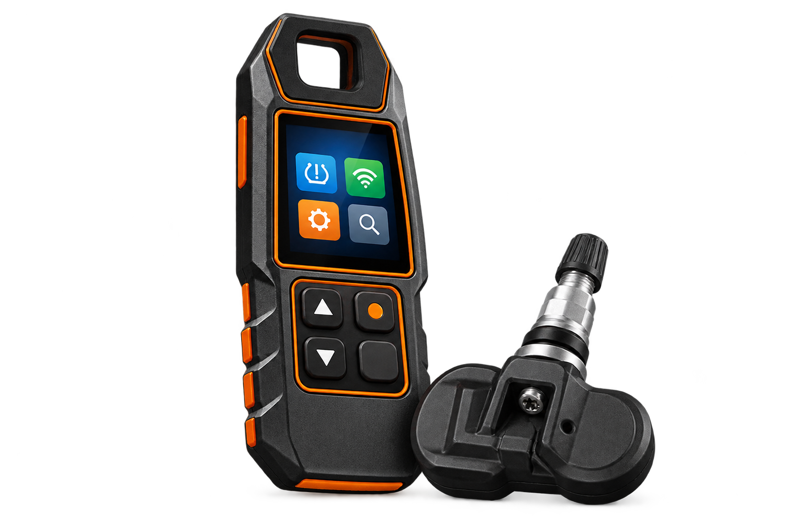 Tyre pressure monitoring tool and sensor illustration