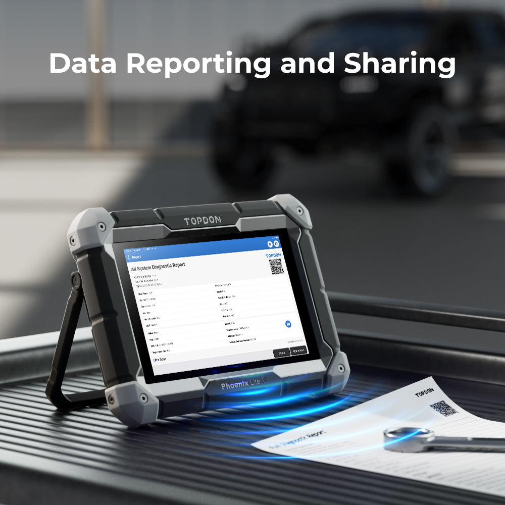 TOPDON Phoenix Lite 3 diagnostic report displayed on tablet