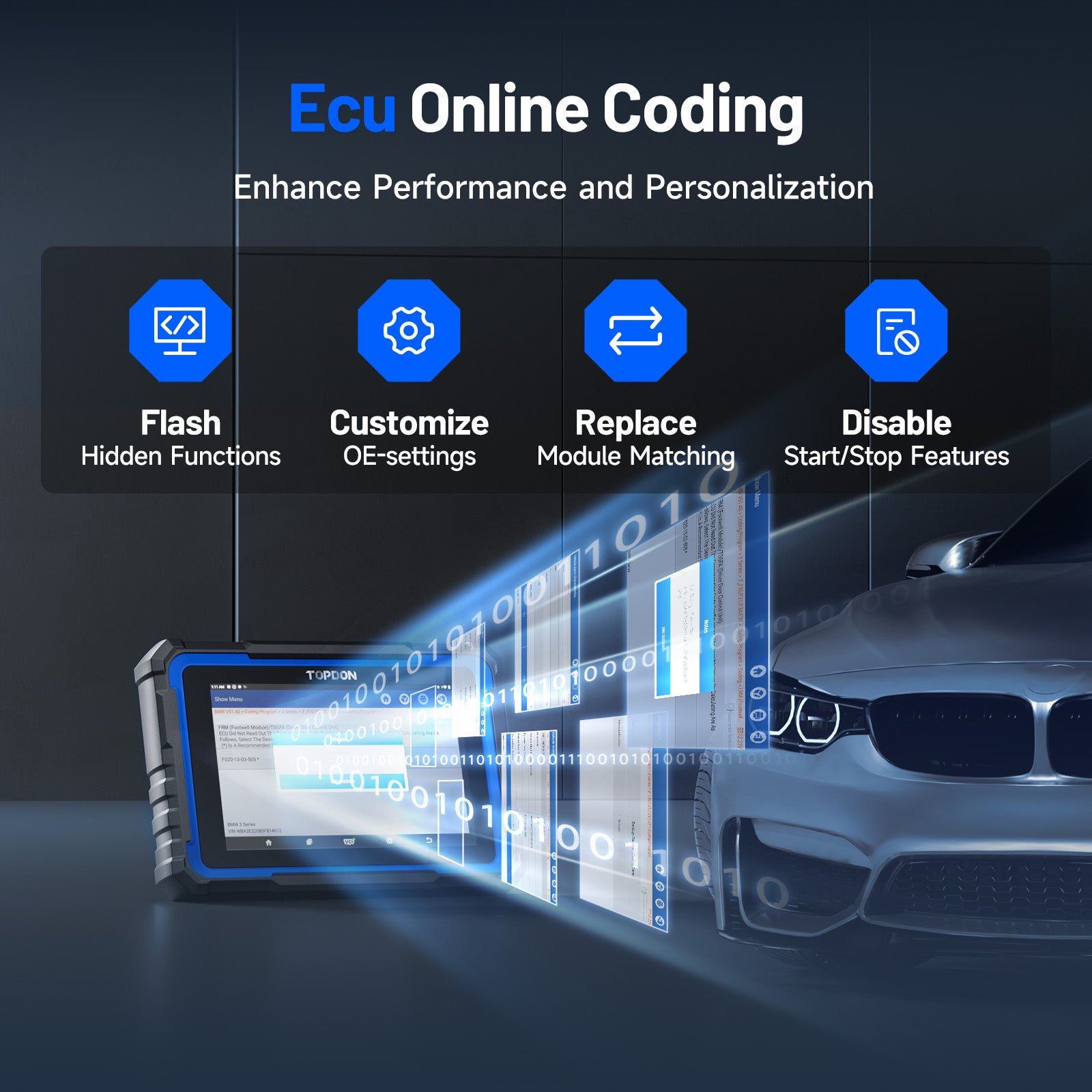 TOPDON Phoenix Nano ECU online coding feature illustration