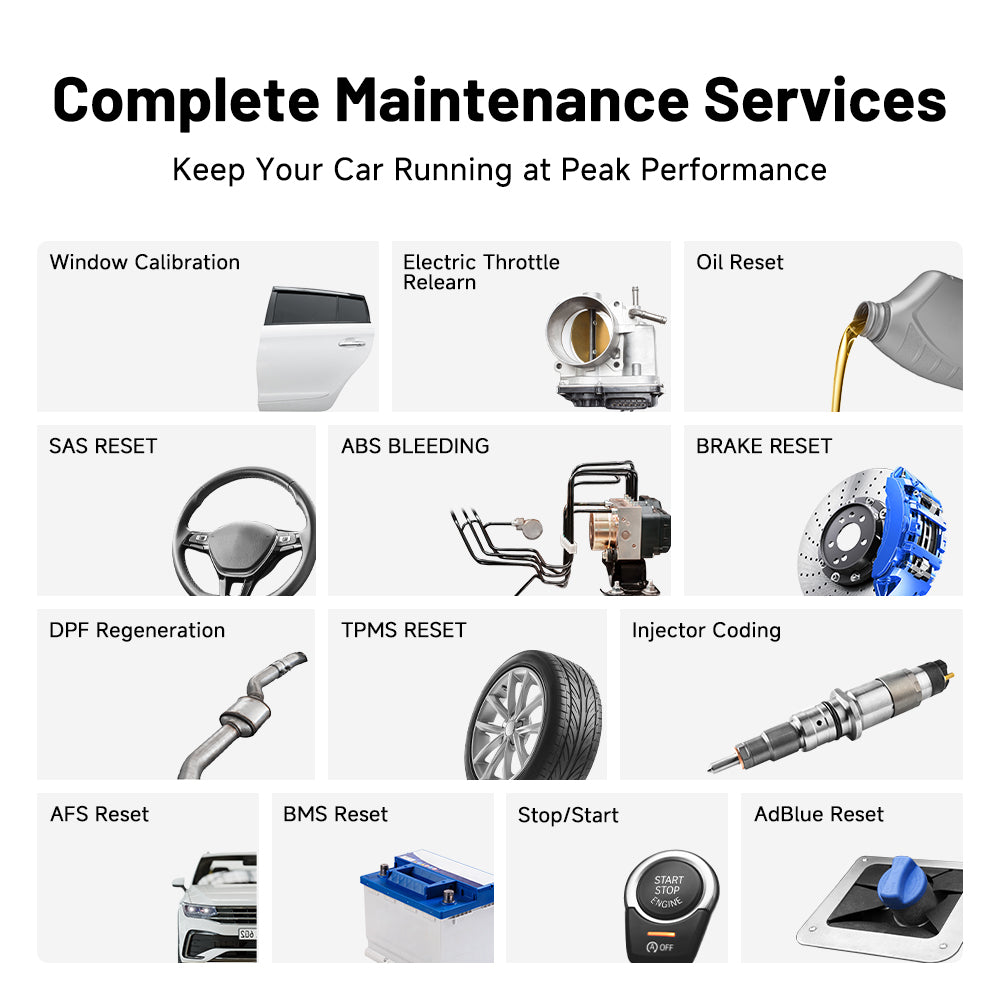 TOPDON ArtiDiag600 Elite maintenance service functions graphic