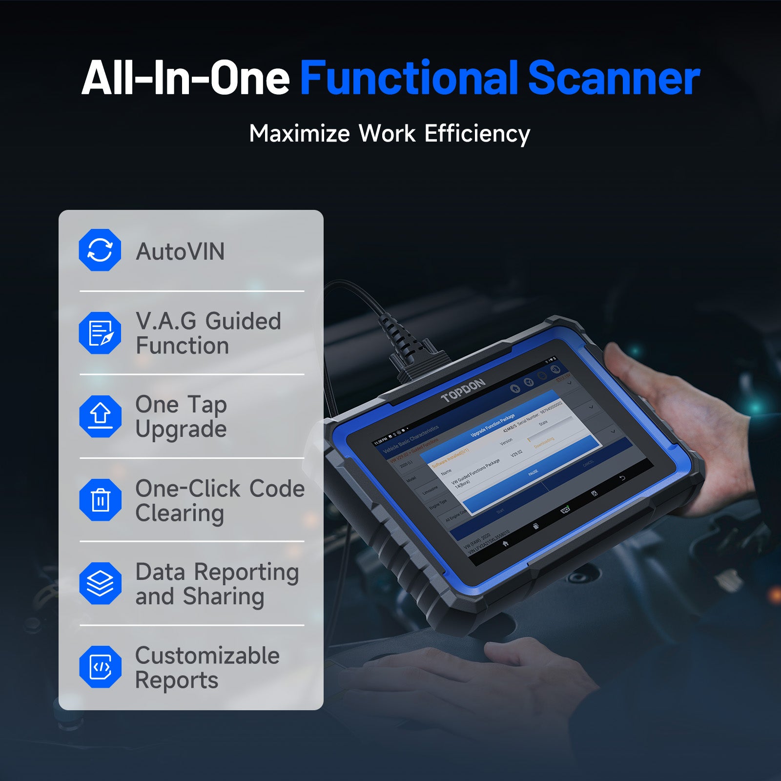 TOPDON Phoenix Nano diagnostic functions overview illustration