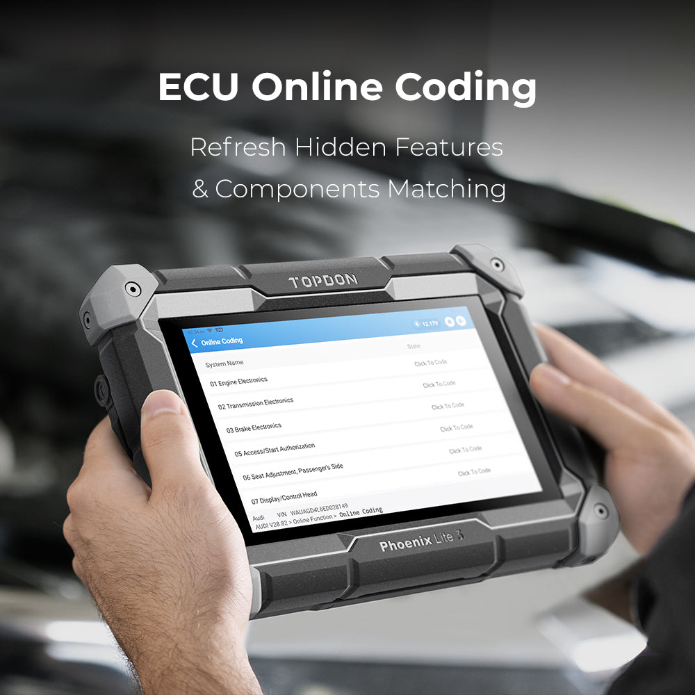 TOPDON Phoenix Lite 3 ECU online coding screen