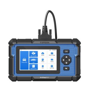 TOPDON ArtiDiag600 S scanner front view with wired OBD2 connection