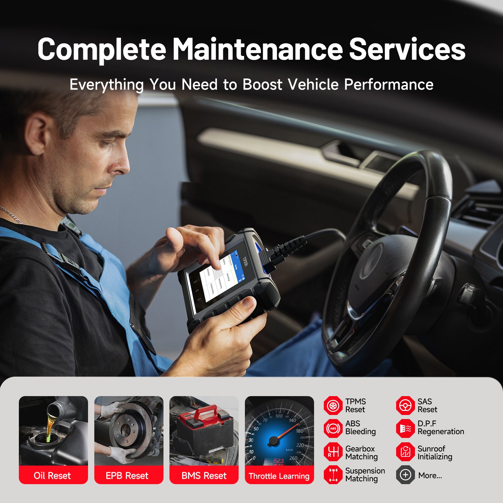 TOPDON ArtiDiag EU maintenance service functions graphic