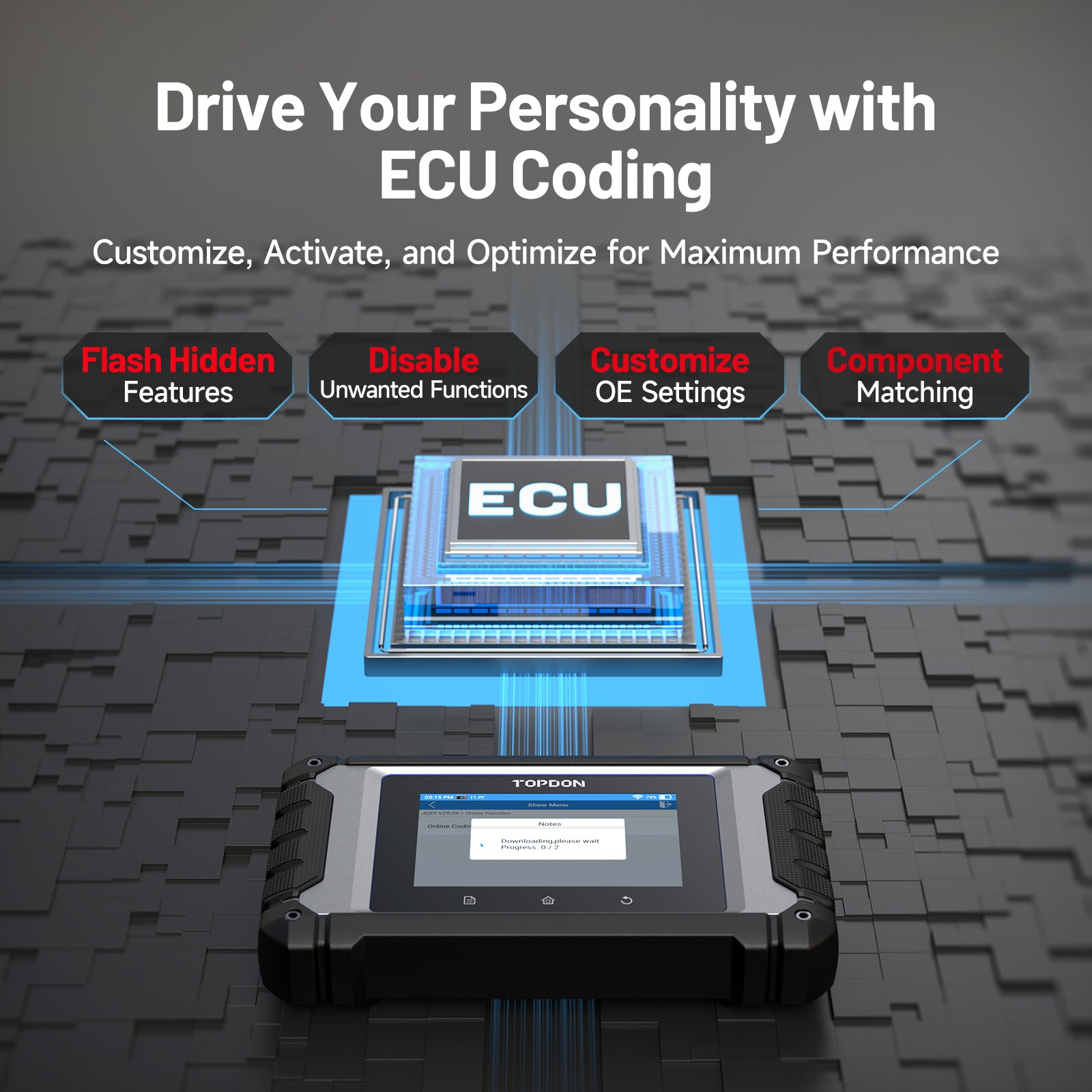 TOPDON ArtiDiag EU ECU coding feature graphic