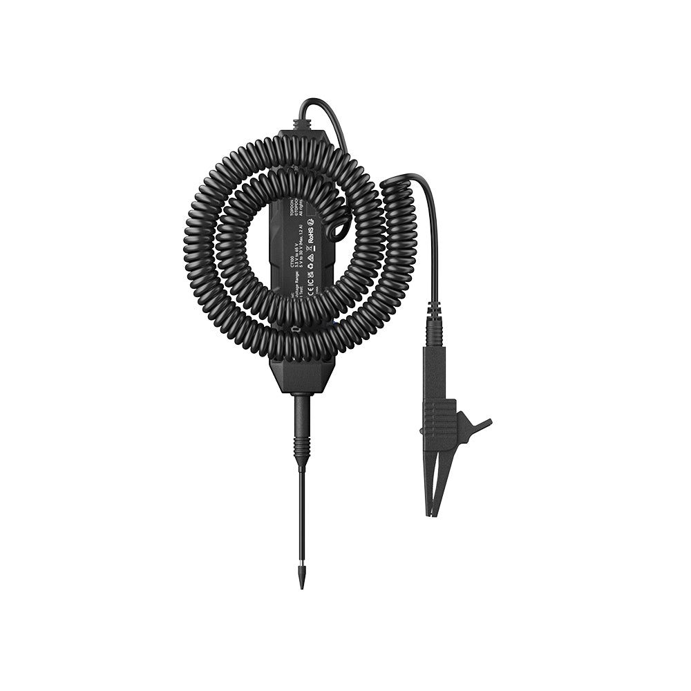 TOPDON CT100 circuit tester rear with coiled cable and clamp