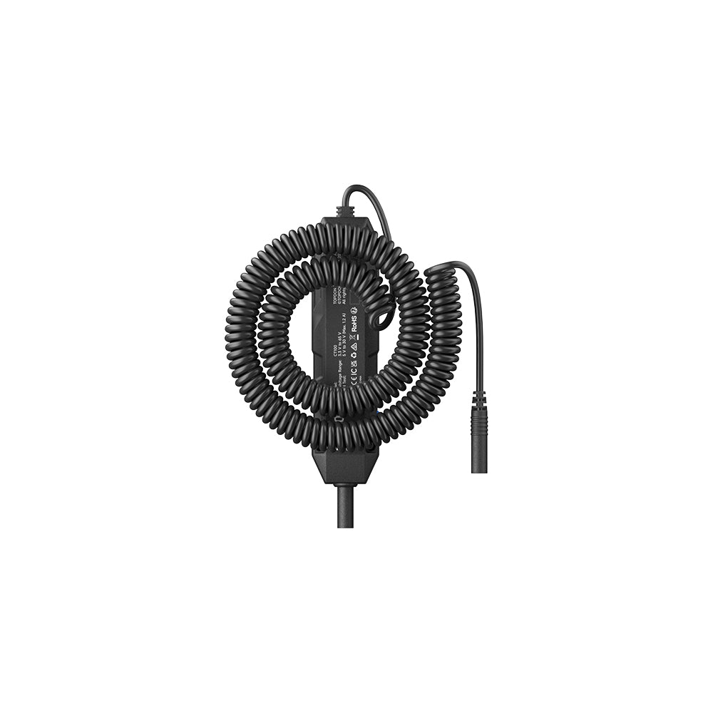 TOPDON CT100 circuit tester rear and coiled cable close view