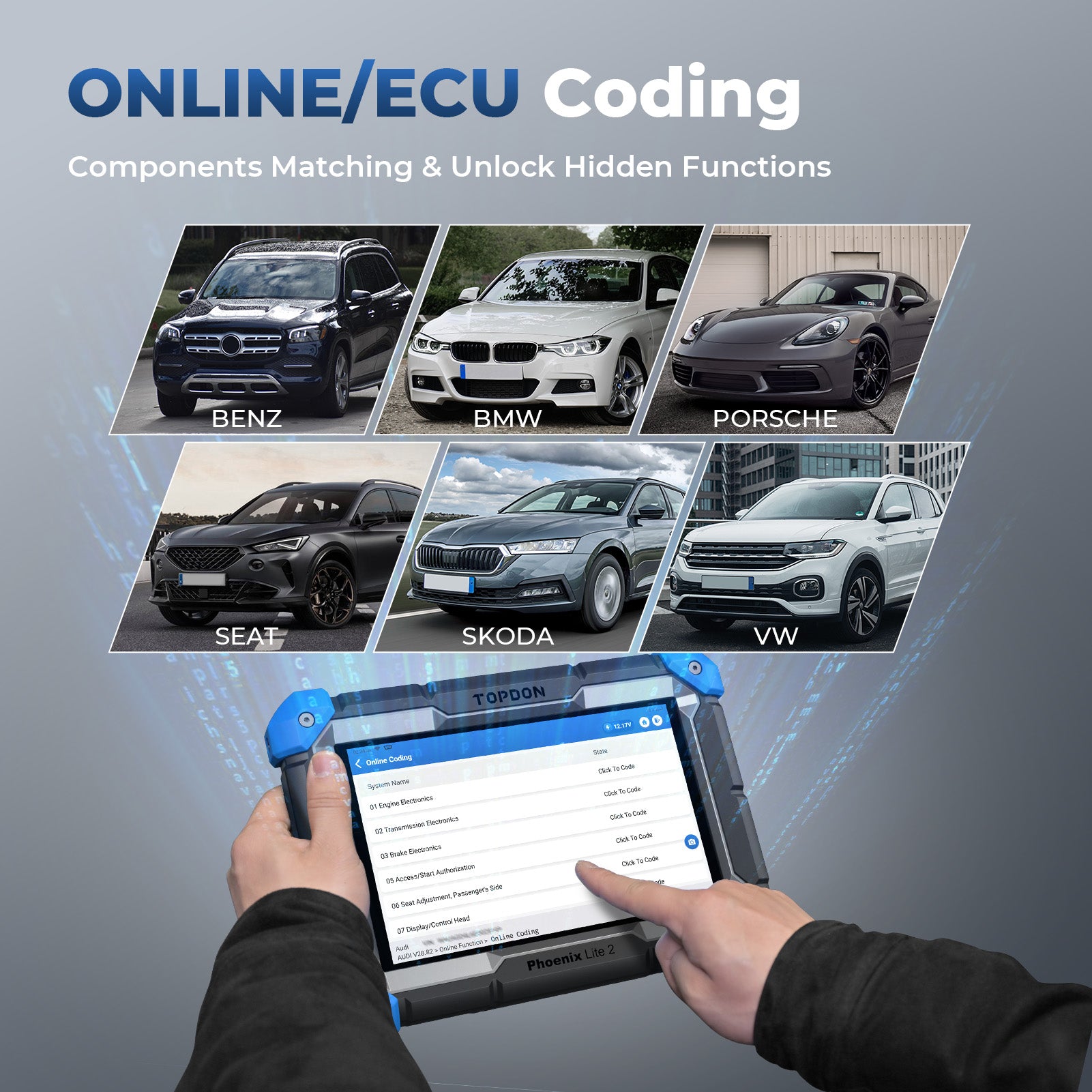 TOPDON Phoenix Lite 2 online ECU coding illustration