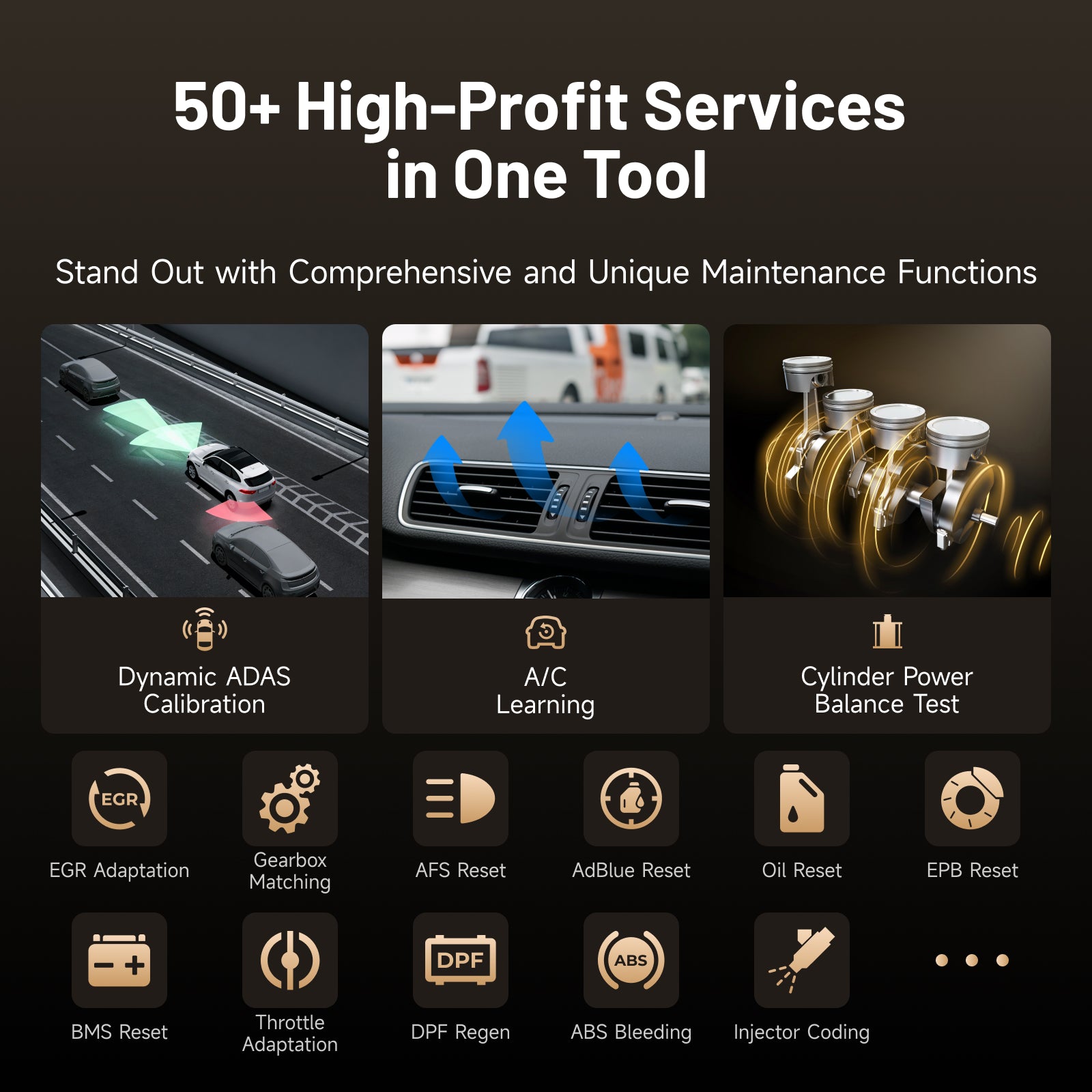 TOPDON ONE service and maintenance functions graphic