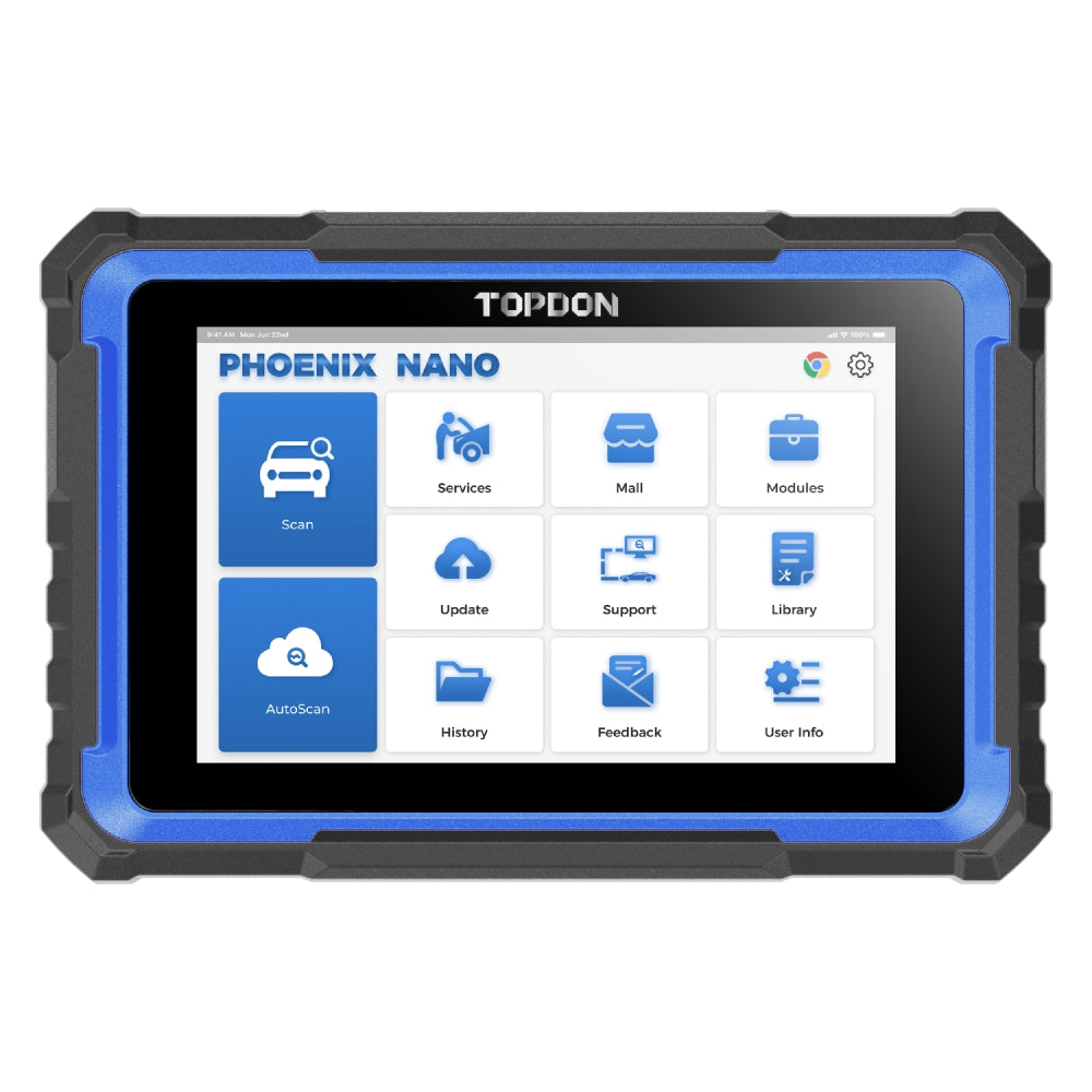 TOPDON Phoenix Nano diagnostic tablet front view on white background