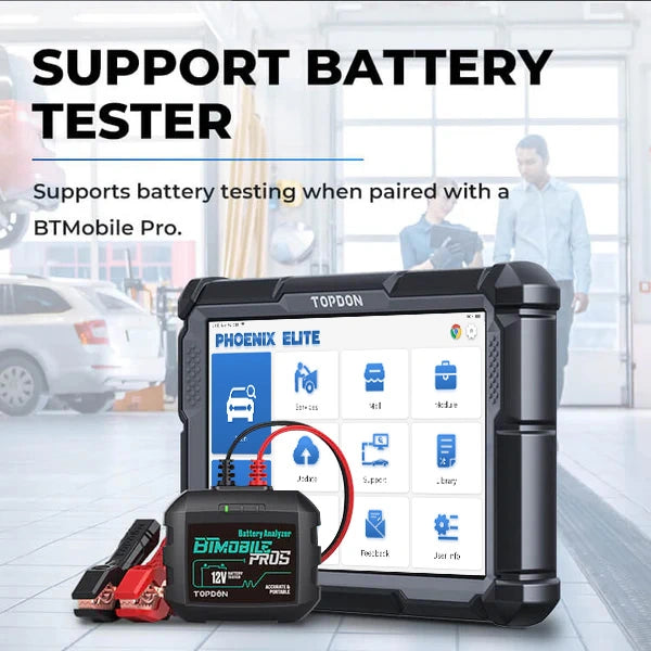 TOPDON Phoenix Elite with optional BTMobile ProS battery tester
