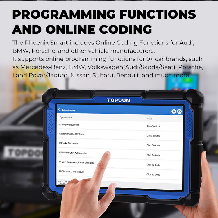 TOPDON Phoenix Smart online coding and programming screen