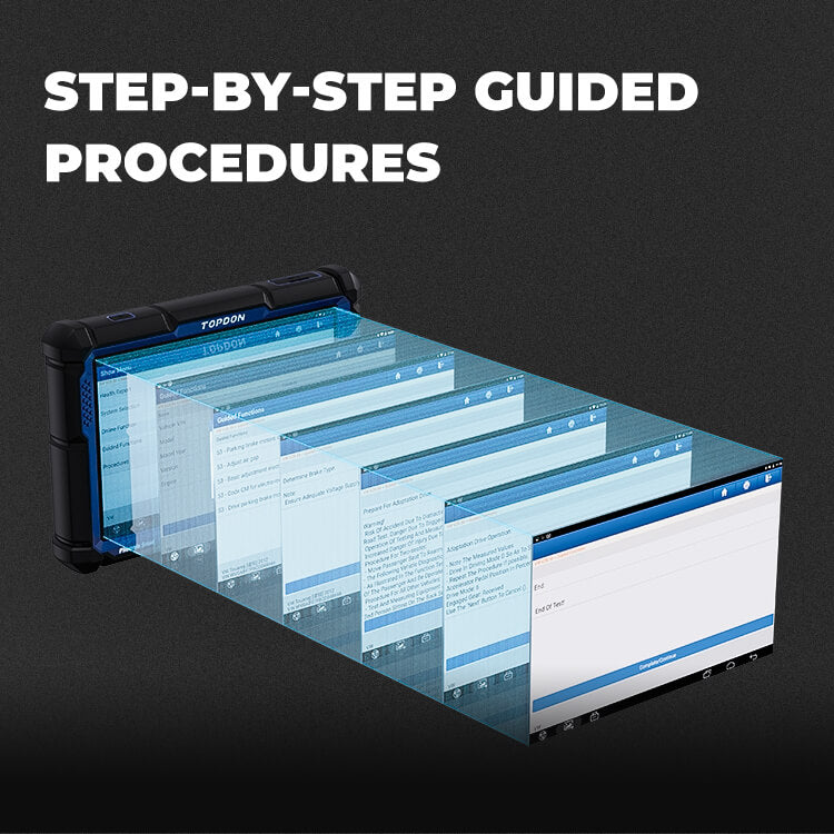 TOPDON Phoenix Smart guided diagnostic procedure screens