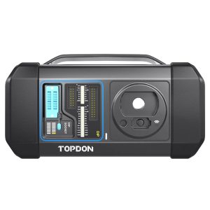 Front view of TOPDON T-Ninja Box key programmer with DIP socket and key slot