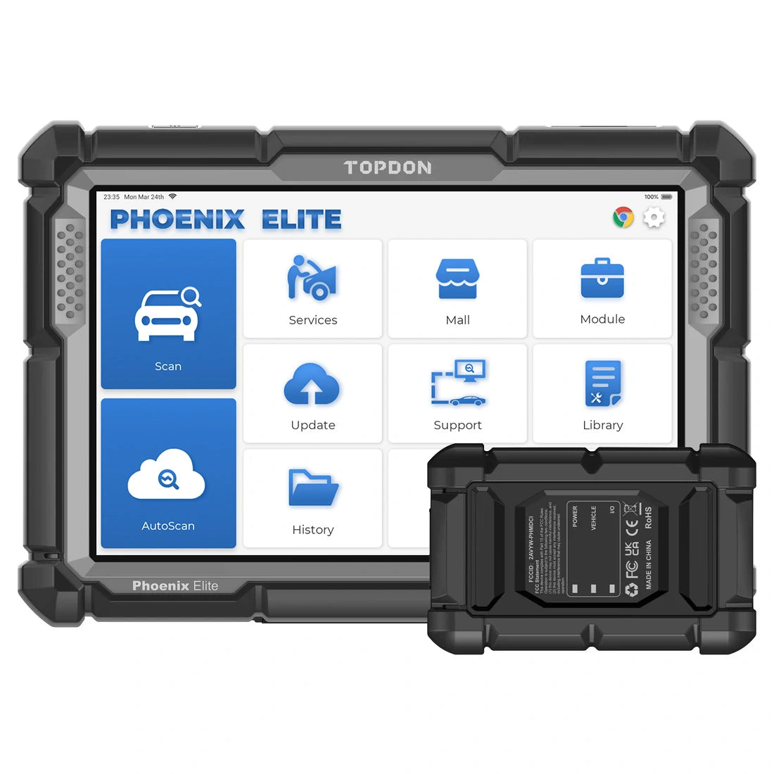 TOPDON Phoenix Elite diagnostic tablet with Phoenix VCI adapter