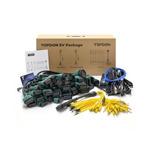 TOPDON EV Diagnostic Kit with adapters, cables, manual and package box