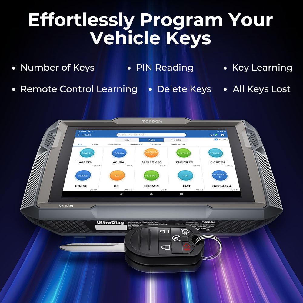 TOPDON UltraDiag vehicle key-programming functions graphic