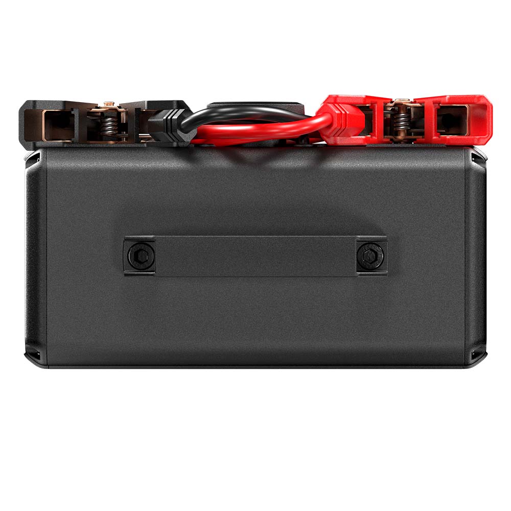 Top view of TOPDON V4000 HD with red and black battery clamps