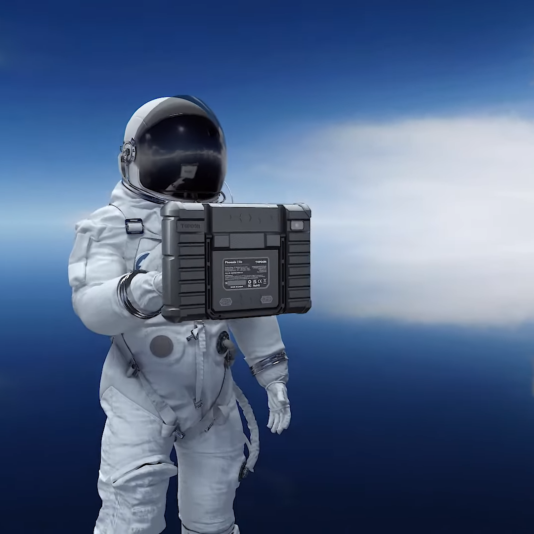 TOPDON Phoenix Elite tablet rear view in promotional image