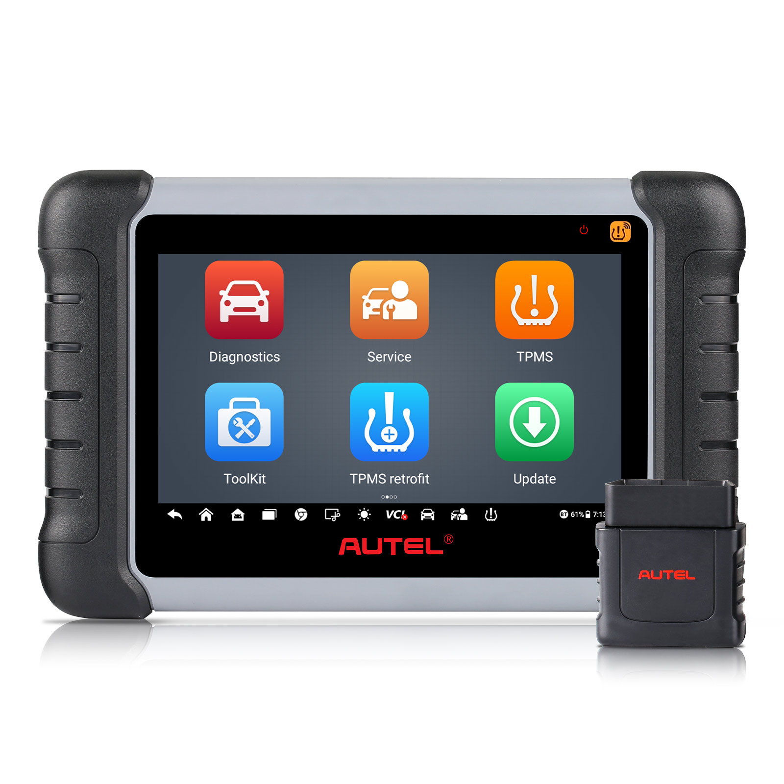 AUTEL MaxiCOM MK808S-TS diagnostic and TPMS tablet with MaxiVCI – front view