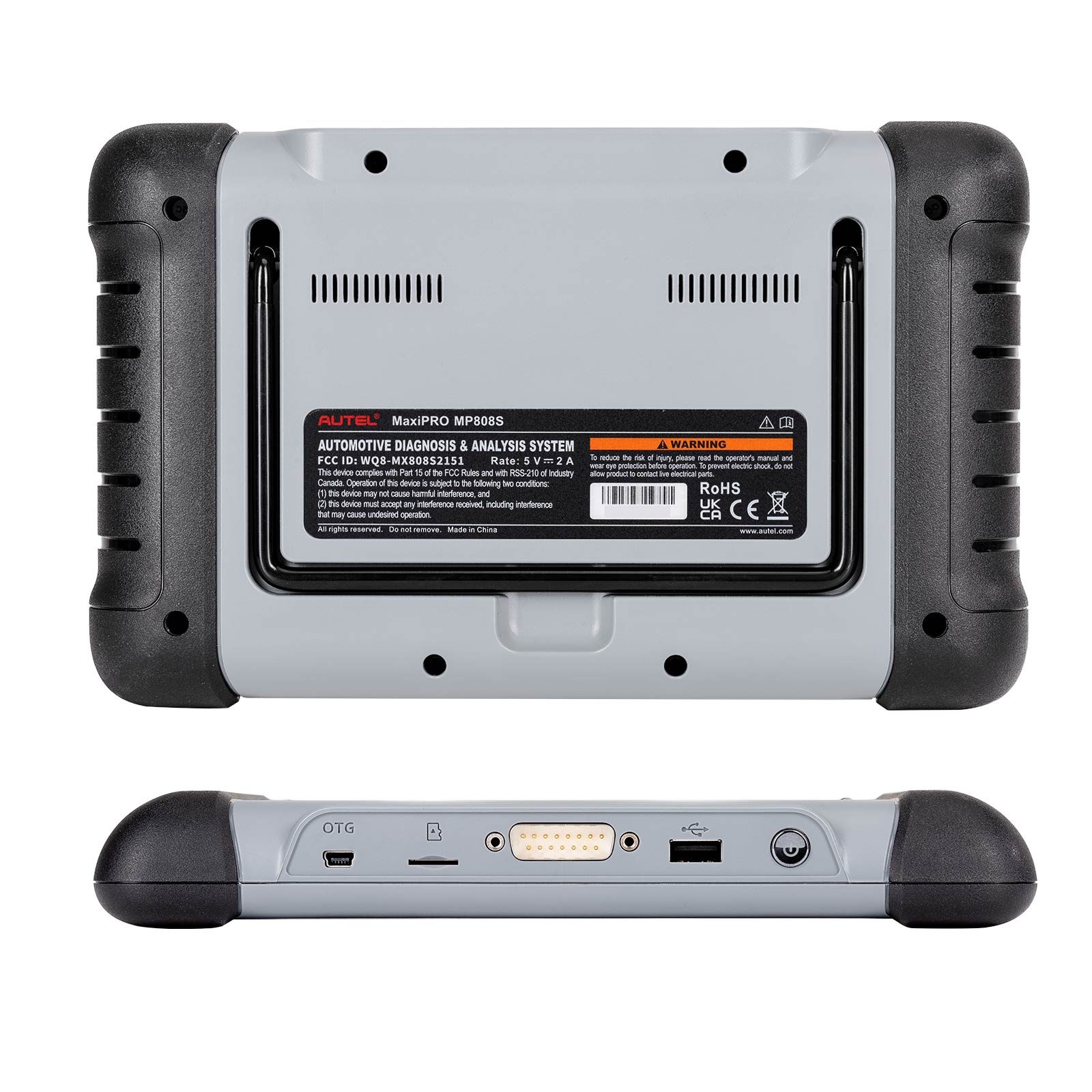 AUTEL MaxiPRO MP808S diagnostic tablet – rear and connection ports