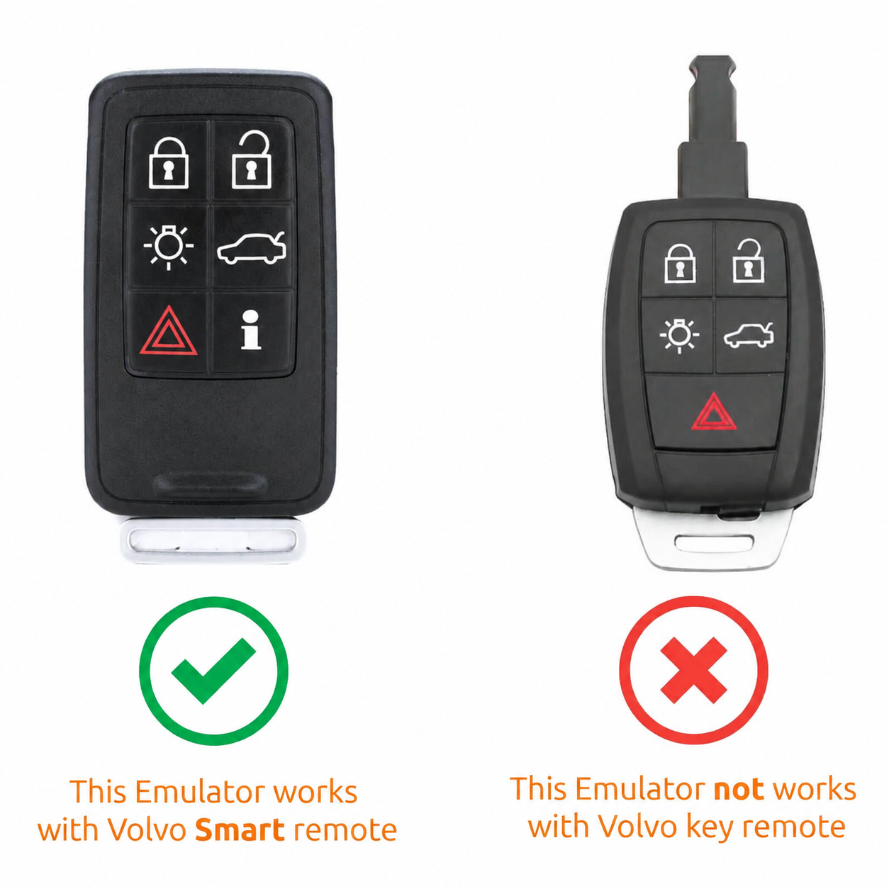 Compatible Volvo Smart Remote and incompatible Volvo Key Remote