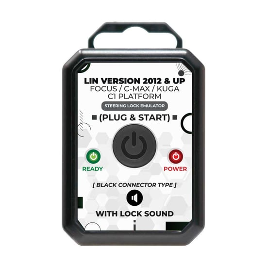 Ford Focus / C-Max / Kuga black connector steering lock emulator — front view