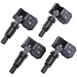 Four MUCAR VENU 5 programmable TPMS sensors on a white background