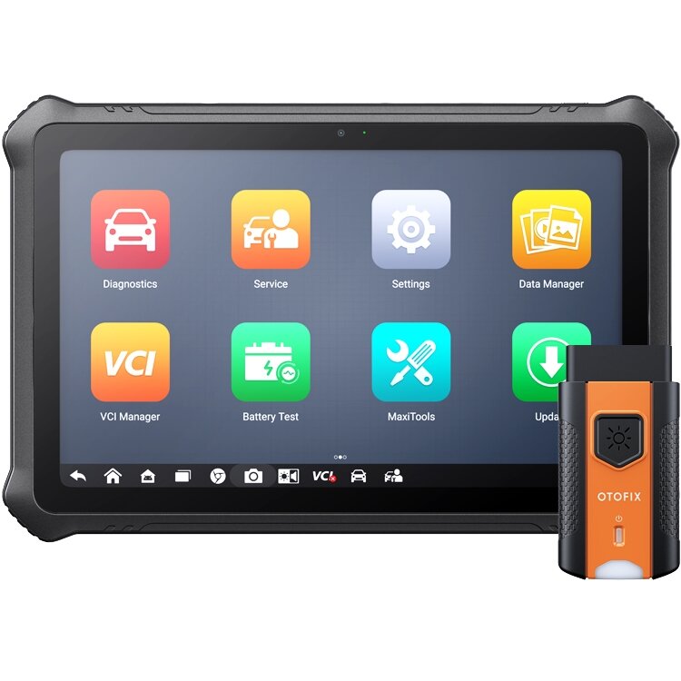 OTOFIX D1 ProS diagnostic tablet with V1 vehicle interface on white background