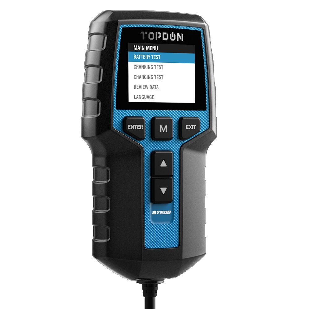 TOPDON BT200 battery tester angled front view
