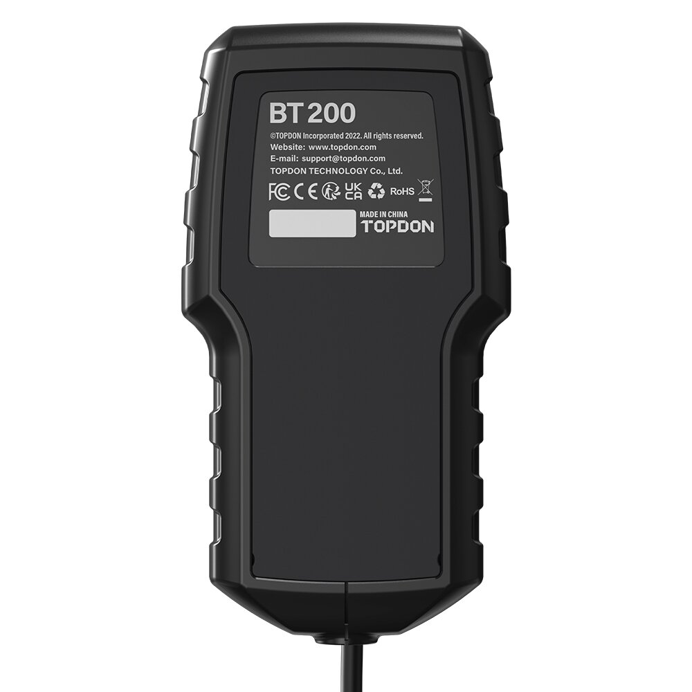 TOPDON BT200 battery tester rear view