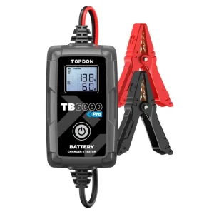 TOPDON TB6000Pro smart battery charger and tester with clamps