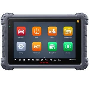 Autel MaxiCOM MK906 Pro-TS diagnostic and TPMS tablet on white background