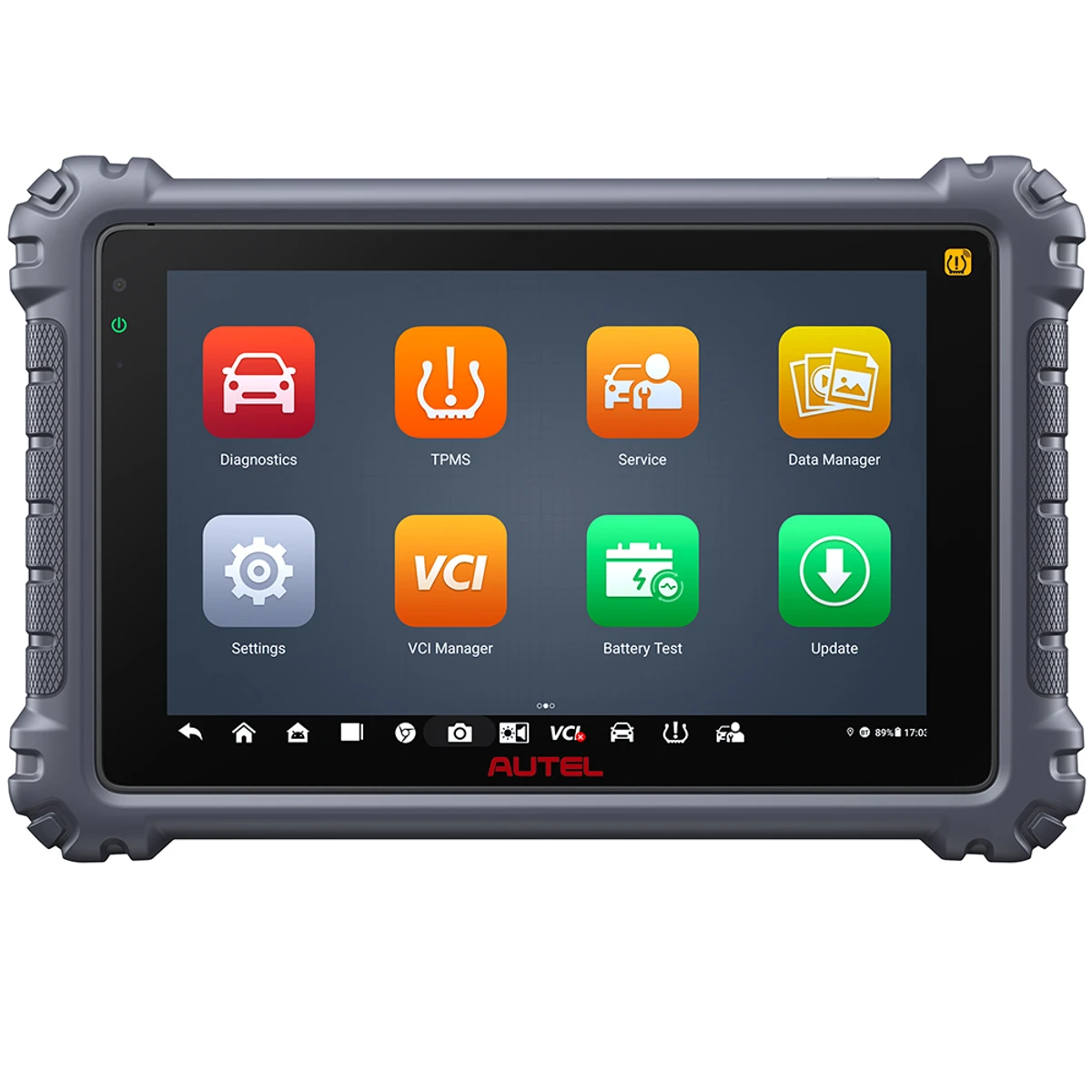 Autel MaxiCOM MK906 Pro-TS diagnostic and TPMS tablet on white background
