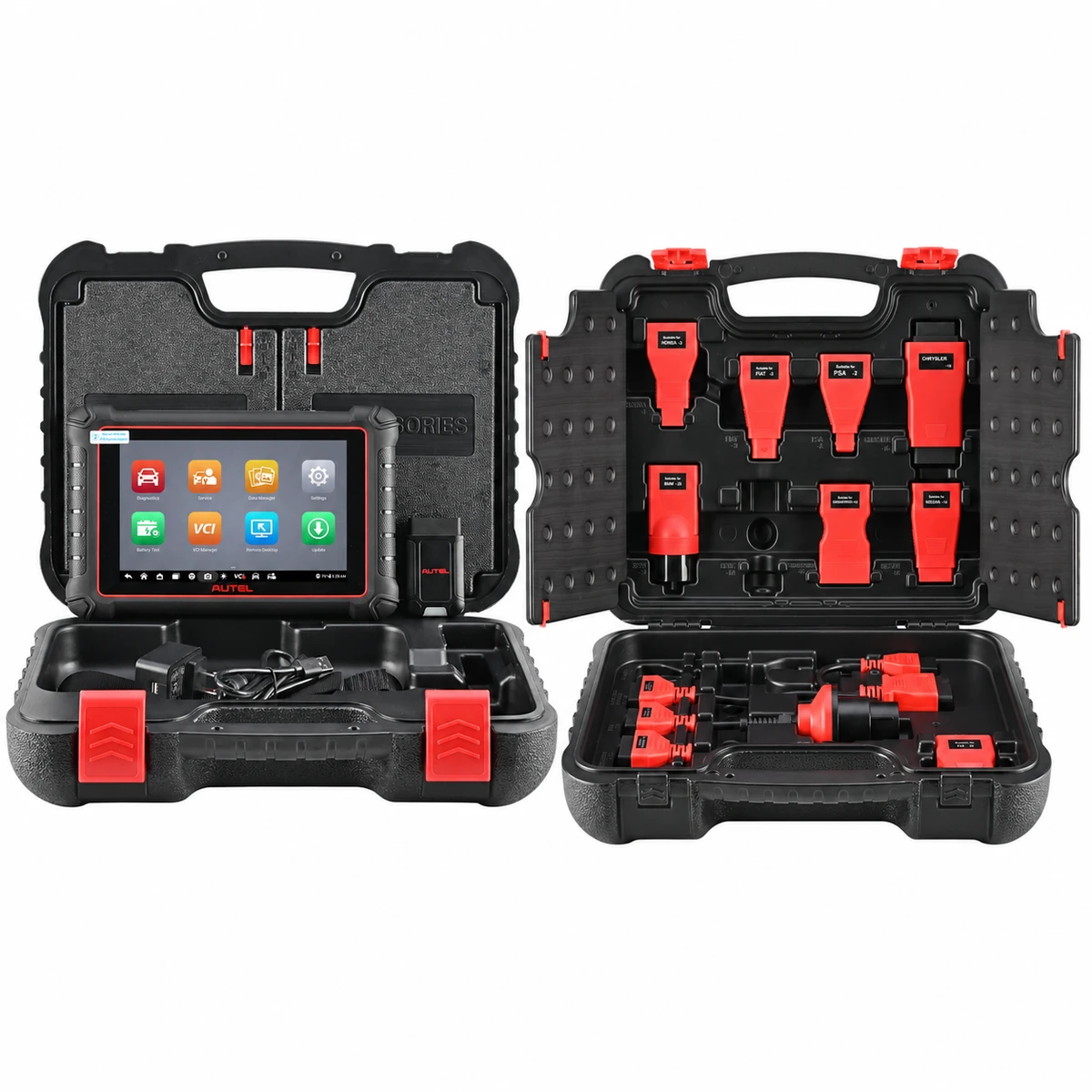 Autel MaxiPRO MP900-BT Kit tablet, VCI and non-OBD II adapters in two cases