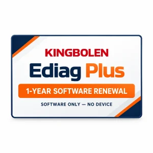 Digital graphic for KINGBOLEN Ediag Plus one-year software renewal; no device included