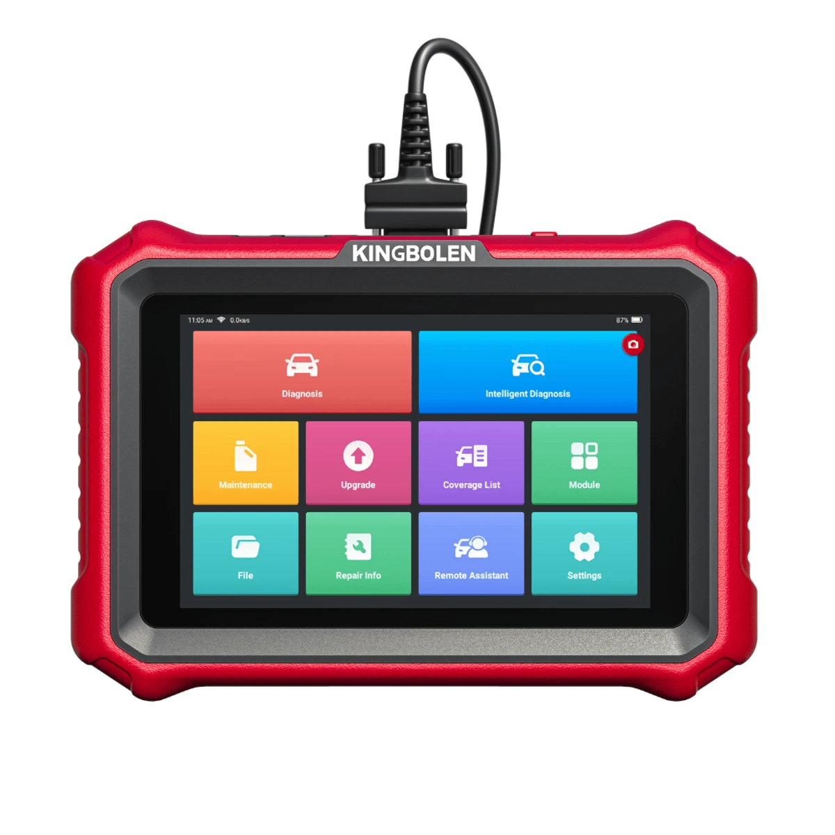 KINGBOLEN K8 Elite wired diagnostic tablet, front view on white background