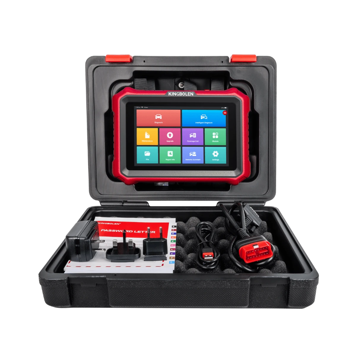 KINGBOLEN K8 Elite tablet, cables, charger, manuals and carrying case