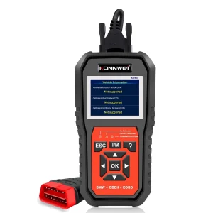 KONNWEI KW480 BMW diagnostic scanner front view with OBD2 connector