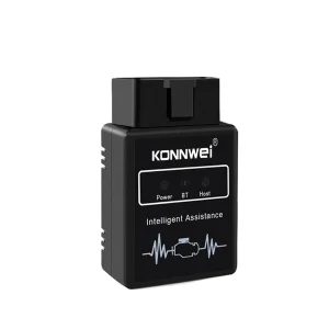 Black KONNWEI KW912 Bluetooth OBD2 adapter front three-quarter view