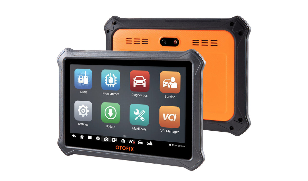 OTOFIX IM1 key programming tablet shown from front and rear