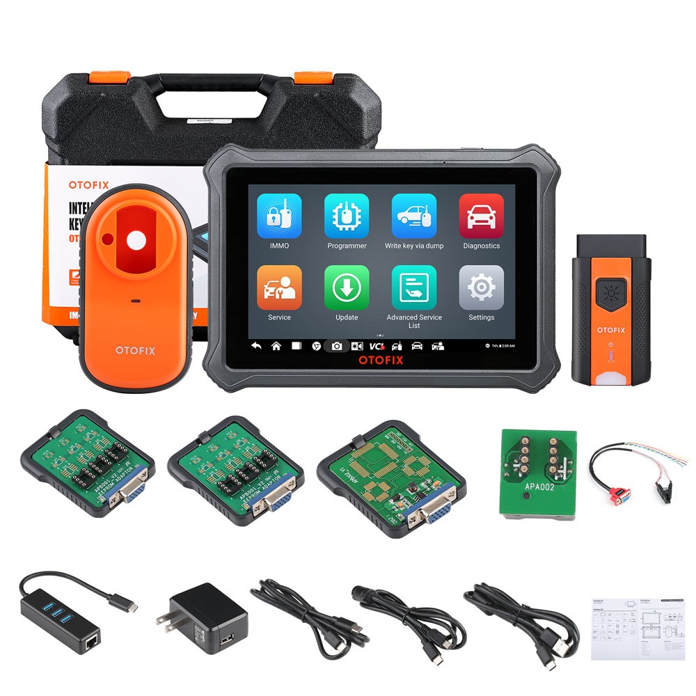 OTOFIX IM1 kit with tablet, XP1 programmer, V1 interface, adapters and cables