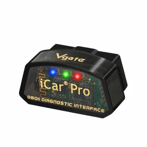 Vgate iCar Pro BLE 4.0 OBD2 adapter on white background