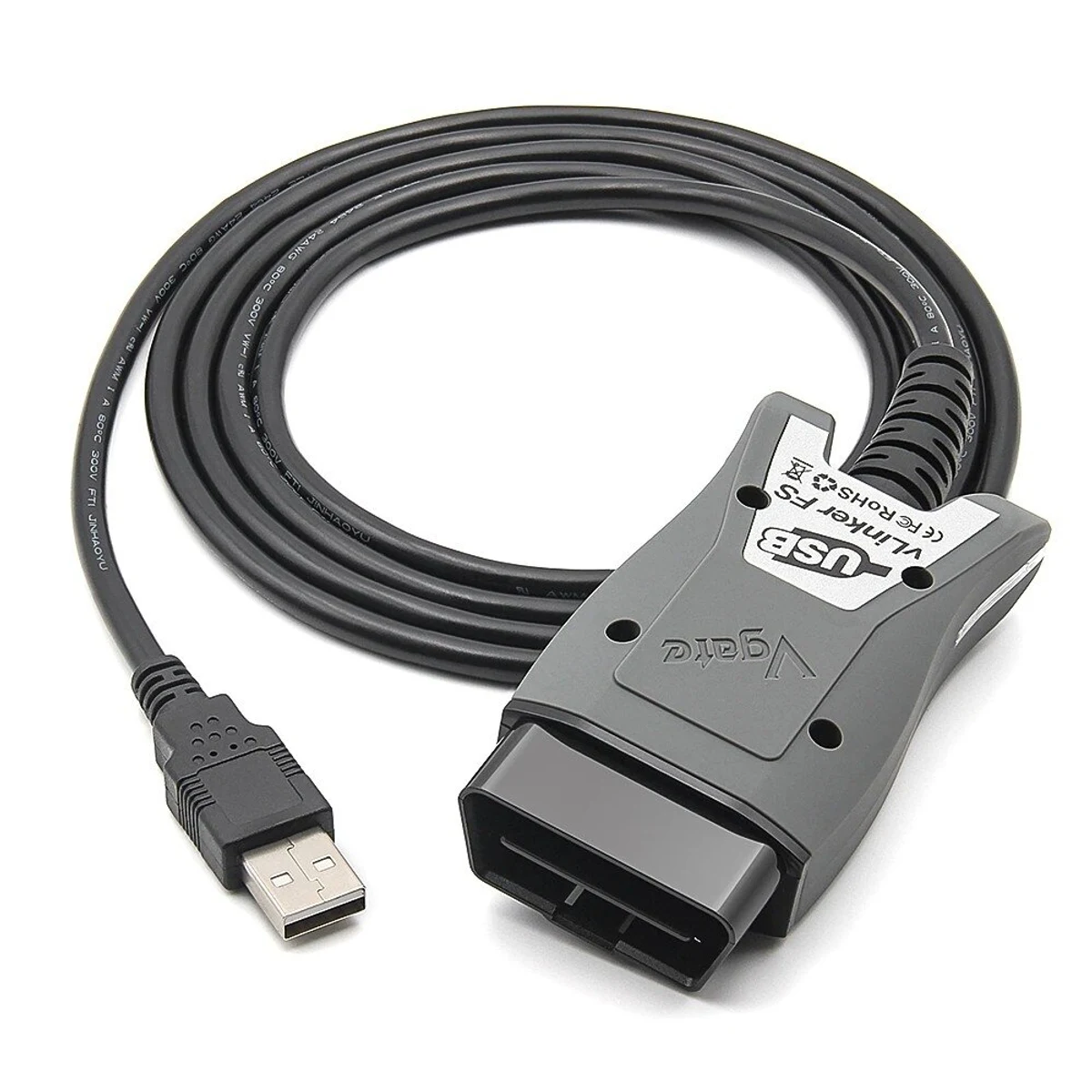 Vgate vLinker FS USB diagnostic adapter with cable and USB connector